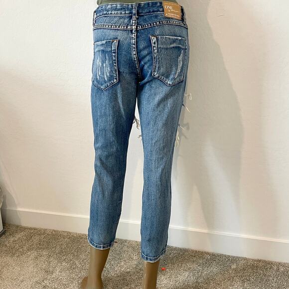 ONE By One Teaspoon Distressed zip ankle low rise Trashed Free Birds J2 2204 - Picture 13 of 15